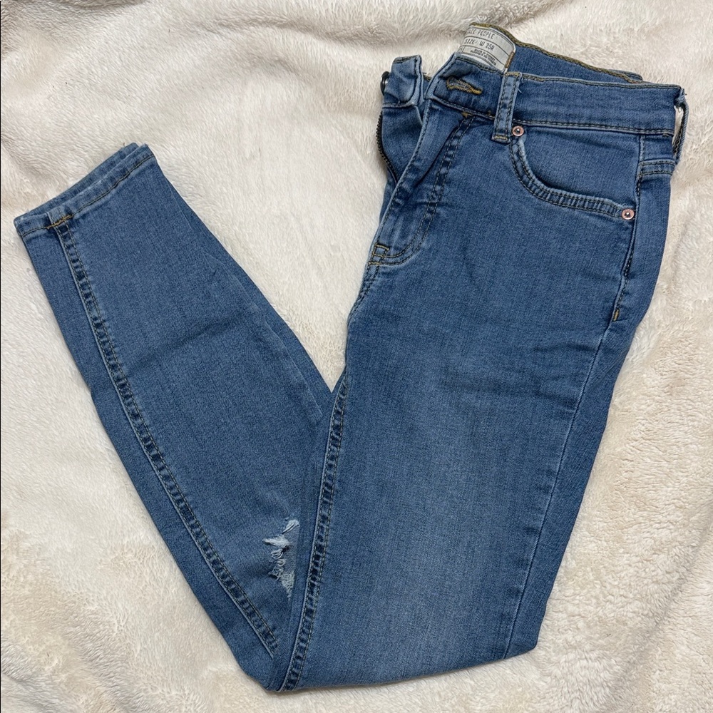 Free People Blue Skinny Jeans